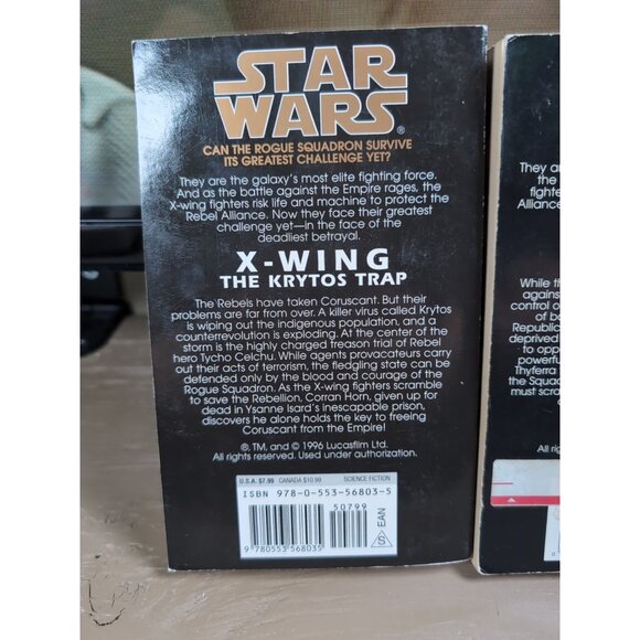 Vtg Star Wars Paperback - Michael A. Stackpole X-Wing Krytos Trap & Bacta War - Picture 5 of 9